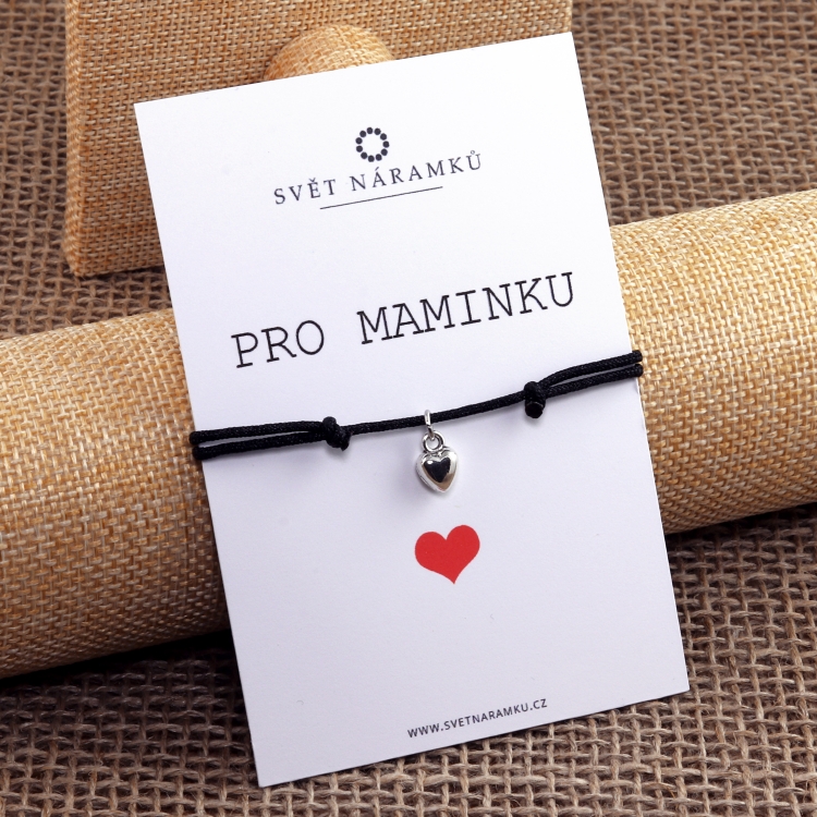 Náramek PRO MAMINKU HEART černý