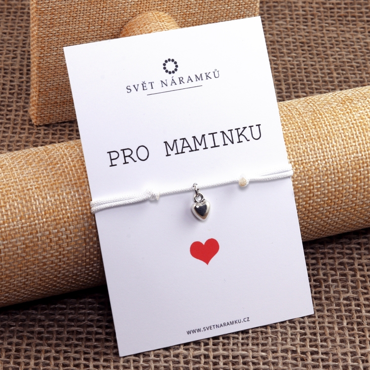 Náramek PRO MAMINKU HEART bílý