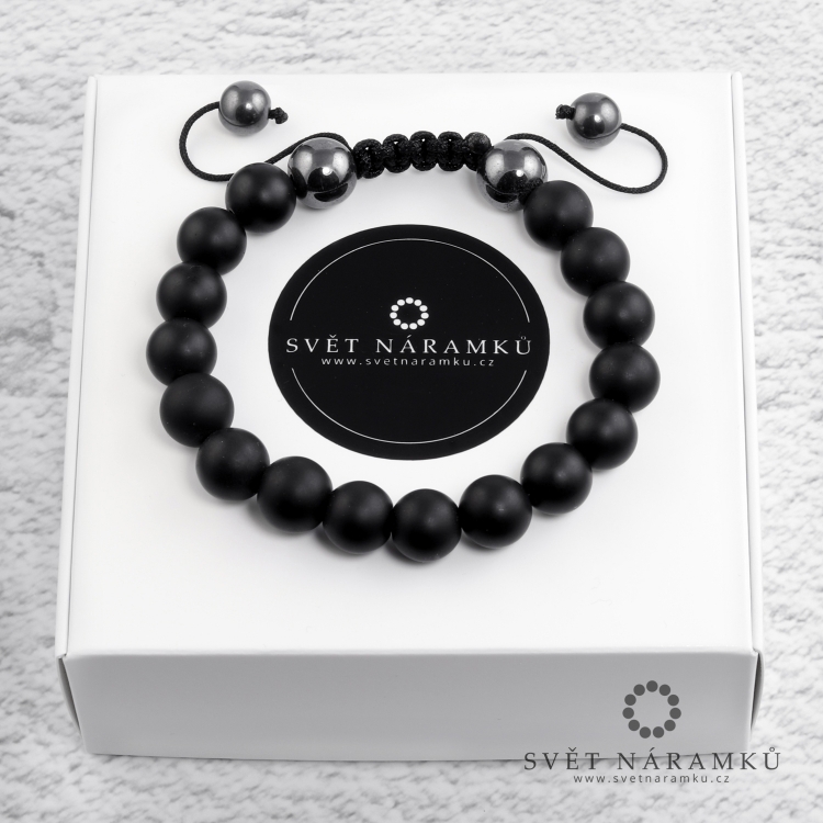 Shamballa náramek Full Hematite Black Matt
