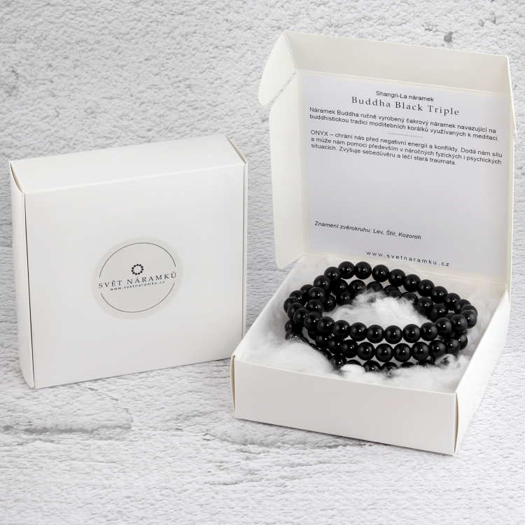 Náramek Buddha Black Triple