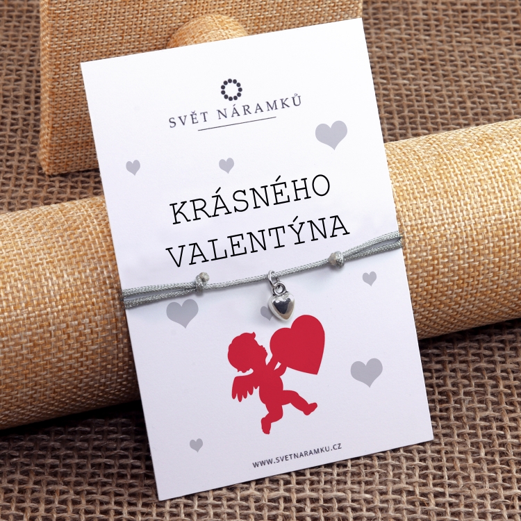 Náramek KRÁSNÉHO VALENTÝNA stříbrný