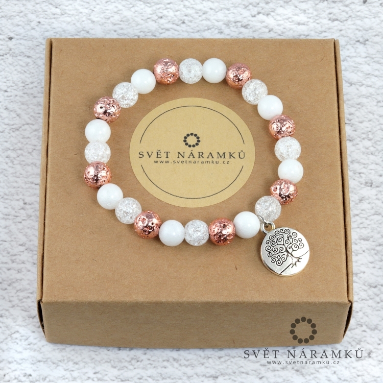 Náramek z minerálů LUXURY WHITE