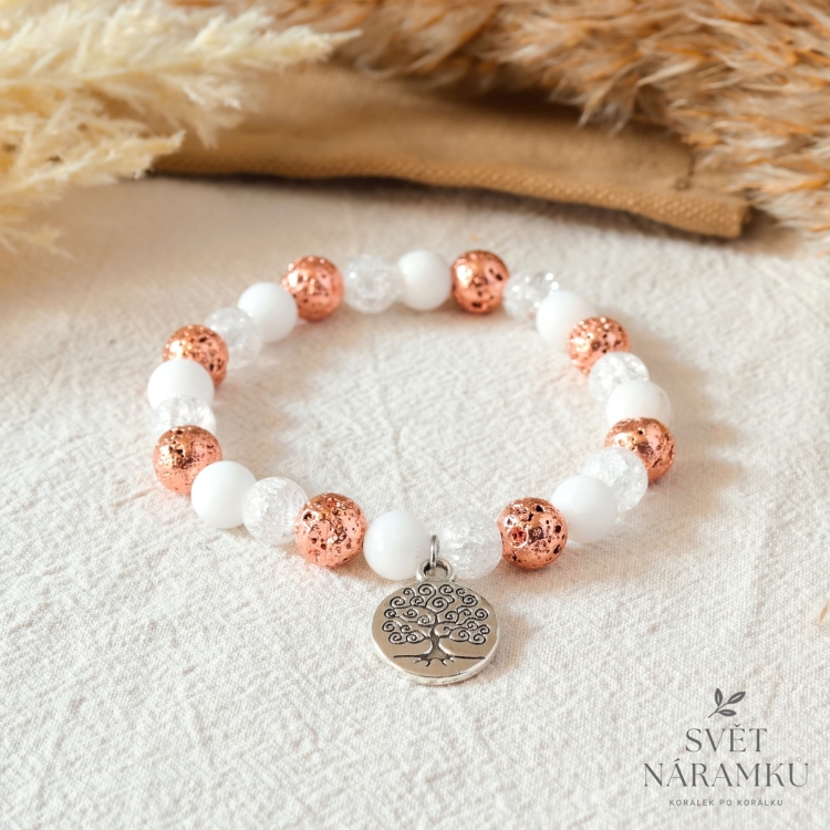 Náramek z minerálů LUXURY WHITE